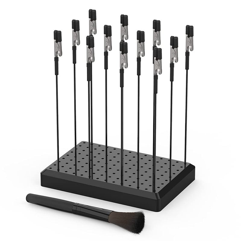 Actekart Painting Stand Base Holder and 12PCS Alligator Clip Sticks Set (with Sturdy Rubber Tips) Modeling Tools for Airbrush Spray  for Gundam Hobby Model Parts Assemble  for DIY Card Photo Memo - Image 1